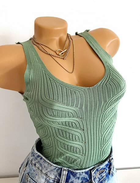 Maieu dama verde din tricot subtire casual- elegant