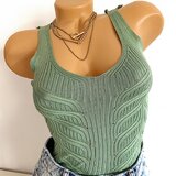 Maieu dama verde din tricot subtire casual- elegant